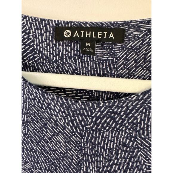 Athleta Santorini Blue Racerback Thera Print Sleeveless Tank Dress Medium - Picture 4 of 8